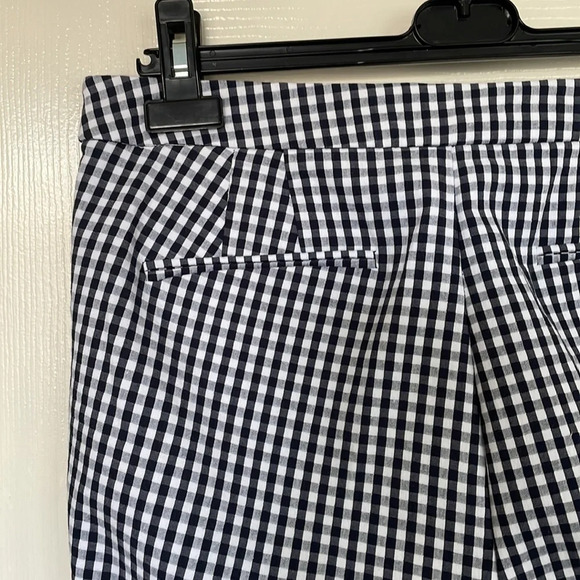 Ralph Lauren Check Cotton Poly Blend Cropped Pants Navy + White Sz 8 - Picture 4 of 10